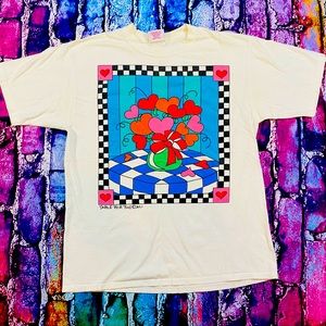 vintage JULI Table for two art tee size Large